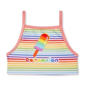 CoComelon Girls Rainbow Bikini Swim Top Size 2T Toddler Summer Swimwear